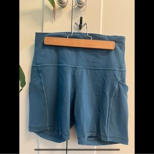 Lululemon Blue Align Bike Shorts with Pockets (hemmed from leggings)